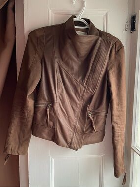 Bershka Brown Asymmetrical Coton Jacket